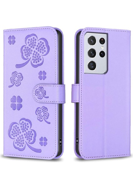 Samsung Galaxy S21 Ultra 5g Için Flip Case Kart Yuvaları Tutucu Kickstand Pu (Yurt Dışından)
