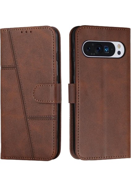 Google Piksel 9 Kart Ekleme Kickstand Tam Koruma Pu Için Flip Case (Yurt Dışından)