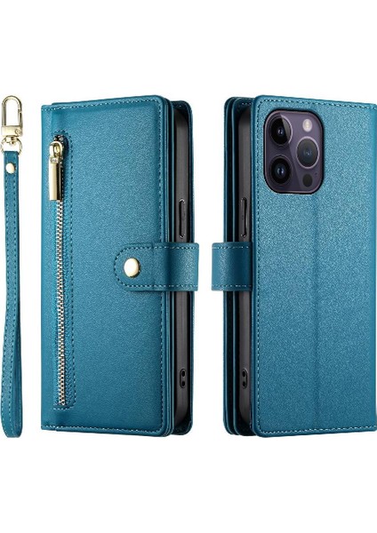 IPhone 14 Için Flip Case Pro Max Bilek Kayışı Kickstand Cüzdan Bölmesi (Yurt Dışından)