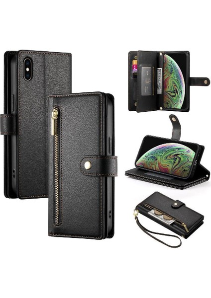 IPhone Xs Max Bilek Kayışı Cüzdan Bölmesi Çok Fonksiyonlu Flip Case (Yurt Dışından)
