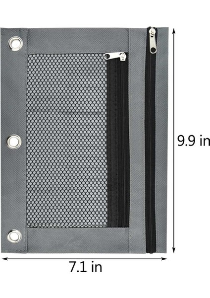 2 Paket 3 Halka Bağlayıcı Kalem Torbaları 2 Cep Kalem Torbaları Fermuarlı Kalem Kutusu Için Bağlayıcı Fermuarlı Kalem Çantası (Yurt Dışından)