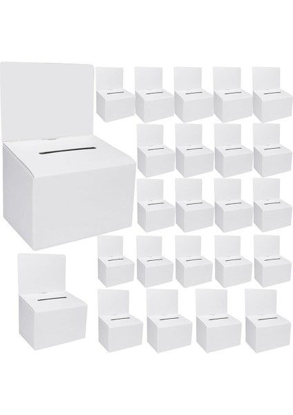 24 Paket Yuvalı Karton Oy Sandığı, Çekiliş Kutuları 6x6 Inç, Çıkarılabilir Yuvalı Öneri Kutuları, Bağış Kutuları (Yurt Dışından)