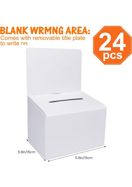 24 Paket Yuvalı Karton Oy Sandığı, Çekiliş Kutuları 6x6 Inç, Çıkarılabilir Yuvalı Öneri Kutuları, Bağış Kutuları (Yurt Dışından) fiyatları