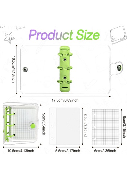 2 Takım Mini Temizle 3 Halka Bağlayıcı Kapakları Bağlayıcı Iç Kağıt Torba Şeffaf Yumuşak Pvc Defter Kapatma Bağlayıcı (Yeşil, Mor) (Yurt Dışından) fiyatları