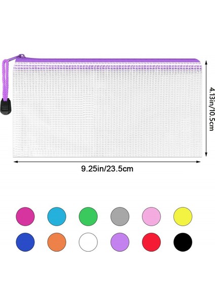 36 Adet Örgü Belge Çantası, Şeffaf Kalem Kutusu Cüzdan Klasörleri Okul Malzemeleri Için Su Geçirmez Seyahat Depolama Kese, 12 Renk (Yurt Dışından) modelleri