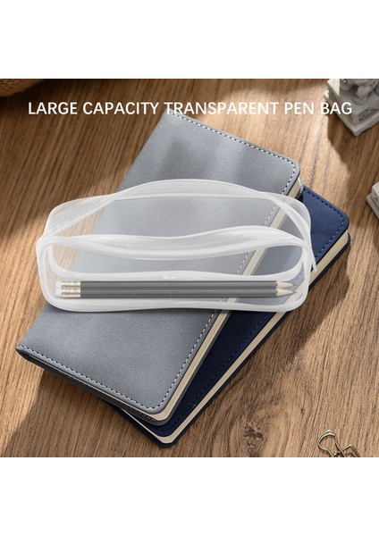 4 Parça Temizle Pvc Fermuarlı Kalem Kalem Kutusu, Okul Ofis Kırtasiye Için Büyük Kapasiteli Kalem Çantası Makyaj Çantası Fermuarlı (Beyaz) (Yurt Dışından)