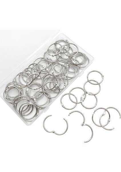 60 Pcs Gevşek Yaprak Bağlayıcı Halkaları 1 Inç Ofis Kitap Halkaları, Nikel Kaplama Çelik Bağlayıcı Halkaları, Anahtar Halkaları, Metal Kitap Halkaları (Yurt Dışından)