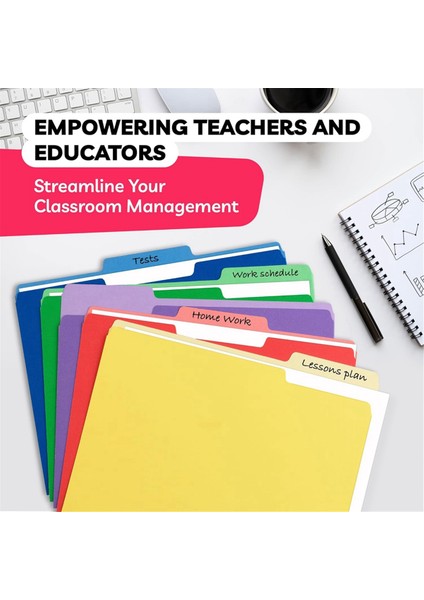 Renkli Dosya Klasörleri - Renkli Klasörler - Renkli Dosya Klasörleri Letter Boyutu - (30 Paket, 8,5 x 11 In, 1/3 Kesim Sekmesi, 5 Renk) (Yurt Dışından) fiyatları