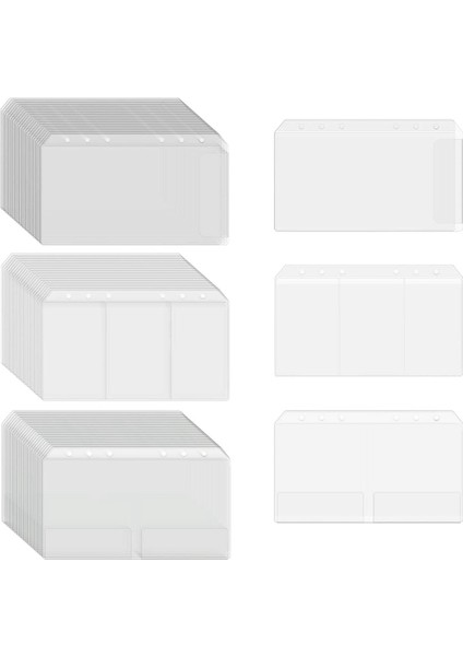 A6 Bağlayıcı Cep Defter Dolum Dolgu Organizatör Kartvizit Kollu Sayfalar Nakit Zarf Fatura Kılıfı Gevşek Yaprak Çanta (Yurt Dışından)