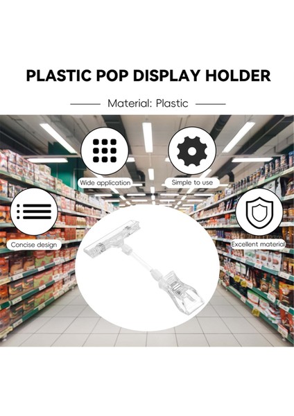 6.5 "yükseklik Şeffaf Plastik Çift Klipsli Ayarlanabilir Işaret Kartı Ekran Tutucu (Yurt Dışından) fırsatları