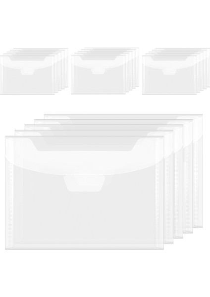 20 Adet Temizle Damga ve Kalıp Saklama Çantası Açılıp Kapanabilir Depolama Cep Büyük Zarf Durumda Dıy Scrapbooking Kağıt Kartı (Yurt Dışından)