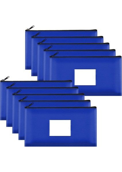 10'lu Paket Fermuarlı Banka Para Çantaları, Deri Çantalar Etiketli Cüzdan Keseler, Makyaj Çantaları, Nakit, Madeni Para, Cet (Yurt Dışından)