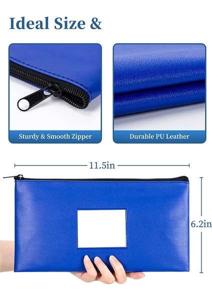 10'lu Paket Fermuarlı Banka Para Çantaları, Deri Çantalar Etiketli Cüzdan Keseler, Makyaj Çantaları, Nakit, Madeni Para, Cet (Yurt Dışından) fırsatları