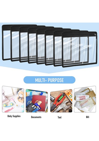 8 Adet Şeffaf Fermuarlı Çantalar Pvc Su Geçirmez Çanta Fermuarlı Çantalar Klasör Organizatörleri Belge Organizatörü Çanta Ofis Malzemeleri (Yurt Dışından) modelleri