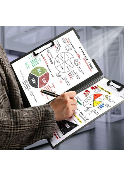 Çift Klipsli Pano Klasörü, 6'lı Paket A4 Katlanabilir Pano Klasörü Okul Ofisi Için Çevirme Yazma Pedi (Yurt Dışından) fırsatları