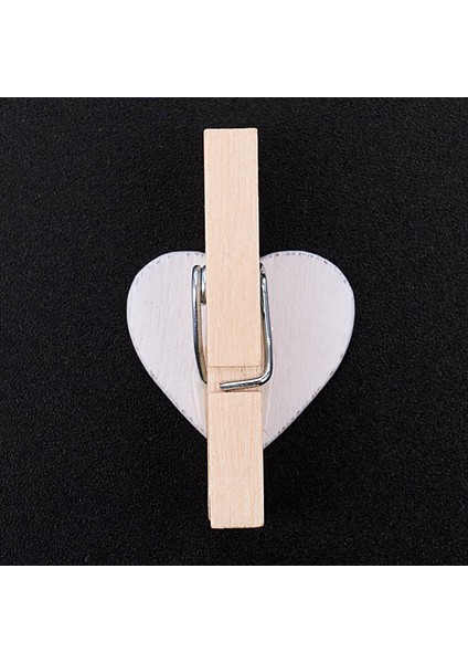 Küçük Mini Ahşap Elbise Mandalları / Kalpli Dekoratif Mandal, Beyaz (Yurt Dışından) fırsatları