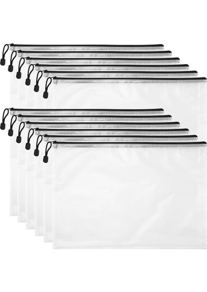 12PCS A3 Klasörü, Bilgi Fermuarlı Çanta Plastik Cüzdan Örgü Dosya Çantası Fermuarlı Çanta Fermuarlı Cüzdan (Yurt Dışından)