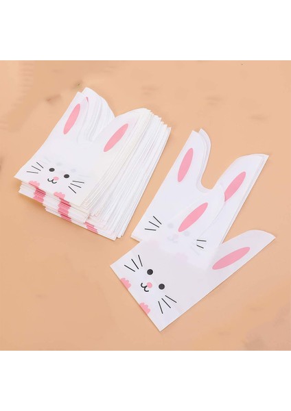 100 Adet/grup Sevimli Tavşan Kulak Çantaları Çerez Plastik Torbalar ve Şeker Hediye Keseleri Aperatif Pişirme Paketi ve Etkinlik Için (Yurt Dışından) fırsatları