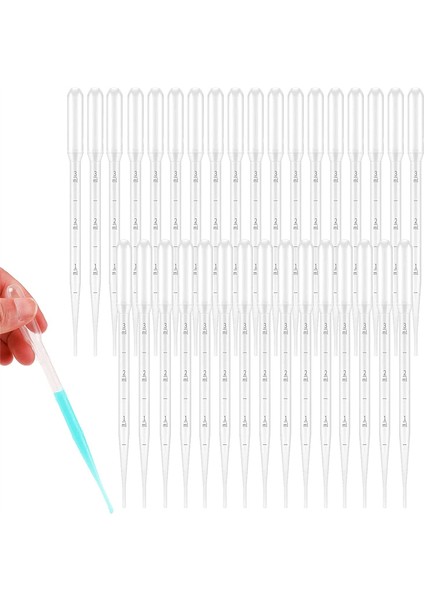 300 Pipet, 3 ml Tek Kullanımlık Pipetler, Ölçüm Pipetleri Laboratuvar, Sınıf, Deneysel Akrilik Renk, Eter Yağı (Yurt Dışından)