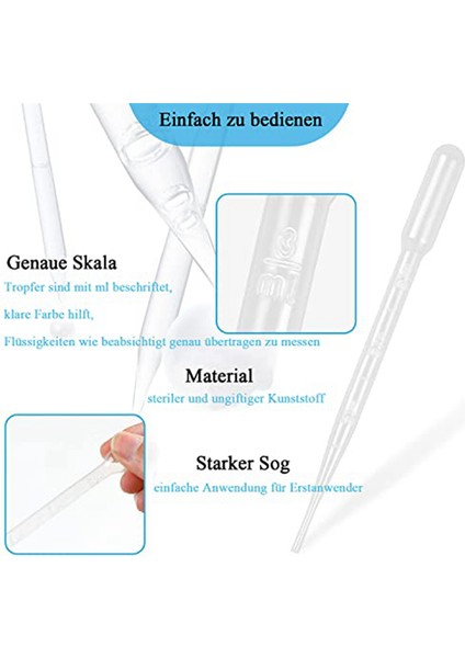 300 Pipet, 3 ml Tek Kullanımlık Pipetler, Ölçüm Pipetleri Laboratuvar, Sınıf, Deneysel Akrilik Renk, Eter Yağı (Yurt Dışından)