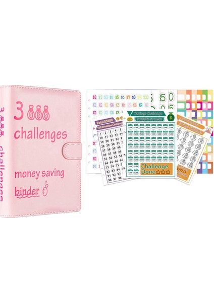 100 Zarf Mücadelesi Bağlayıcı Tasarruf Mücadeleleri Kitap Para Tasarrufu Planlayıcısı Bütçe Bağlayıcı, Pembe (Yurt Dışından)