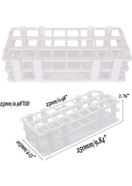 2 Adet Plastik Test Tüpü Rafı 24 Delik Laboratuvar Test Tüpü Raf Tutucu 25MM Test Tüpleri Için, Çıkarılabilir, Beyaz (Yurt Dışından) fiyatları