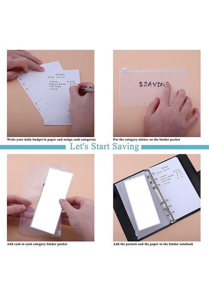 A6 Bağlayıcı Kapağı 6 Halkalı Bütçe Planlayıcısı A6 Bağlayıcı Cepleri Dolum Kağıt Mektup Çıkartmaları Para Tasarrufu Organizatör Için A (Yurt Dışından) fırsatları