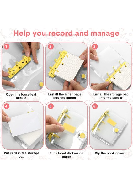 Paket Mini Şeffaf 3 Halka Bağlayıcı Kapakları Bağlayıcı Iç Kağıtlar Saklama Torbaları Etiket Etiket Bağlayıcı Cepler (Yurt Dışından) modelleri