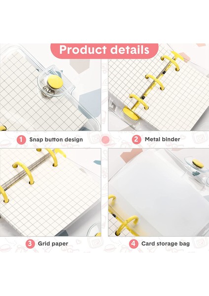 Paket Mini Şeffaf 3 Halka Bağlayıcı Kapakları Bağlayıcı Iç Kağıtlar Saklama Torbaları Etiket Etiket Bağlayıcı Cepler (Yurt Dışından) fırsatları