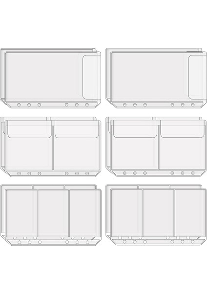12 Adet A6 Bağlayıcı Cepler Nakit Zarflar Temizle Klasör Organizatör Fotocard Kol Levhalar Kredi Kartvizit Para Için (Yurt Dışından)
