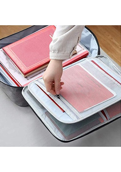 Önemli Dosya Cebi Tutucu, Belge Düzenleyici Kutusu, Güvenli Kod Kilidi ile Oxford Su Geçirmez Belge Saklama Çantası (Mavi) (Yurt Dışından) modelleri