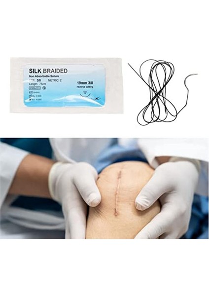 12 Adet Dikiş Seti, Kavisli Iğne ile Ipek Iplik Dikiş Kiti Yara Dikiş Uygulama Konusu Veteriner Kliniği Için (Yurt Dışından) fiyatları