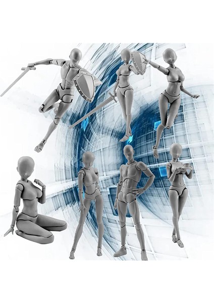 Sanatçılara Özel Kutu Çizimli Pvc Model Figür Modelleri(Kadın+Erkek,gri) (Yurt Dışından) fiyatları