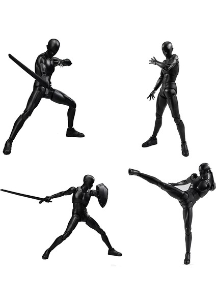 Sanatçılara Özel Kutu Çizimli Pvc Model (Kadın+Erkek,siyah) (Yurt Dışından) fırsatları