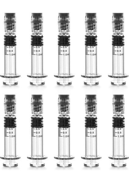 Borosilikat Cam Luer Lock Şırınga, 1ml Iğnesiz Doğru Laboratuvar Şırıngası, 10 Adet (Yurt Dışından)