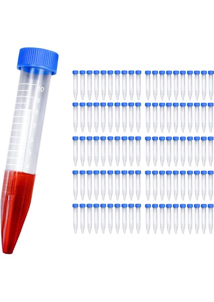 100 Adet 10 ml Çok Fonksiyonlu Plastik Şişe Şeffaf Tüp Numune Saklama Kabı Deneysel Santrifüj Tüpü (Yurt Dışından) fiyatları