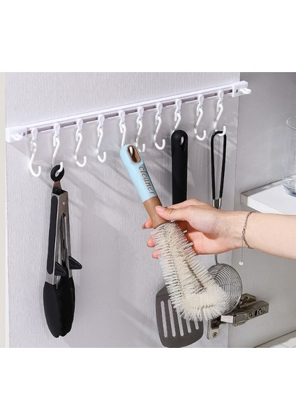 Hareketli 10 Kancalı Kendinden Yapışkanlı Askı 40CM