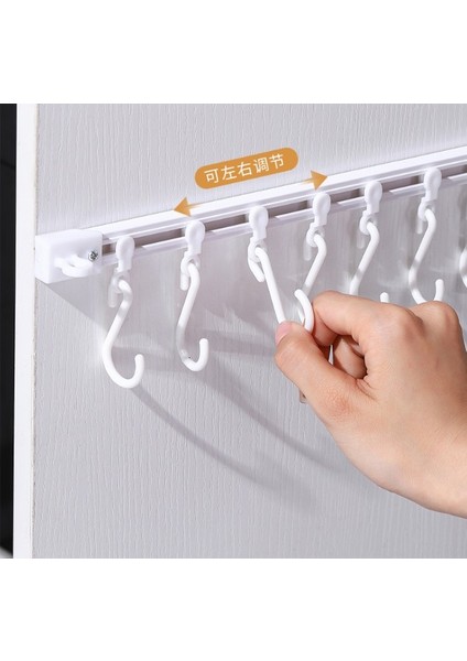 Hareketli 10 Kancalı Kendinden Yapışkanlı Askı 40CM
