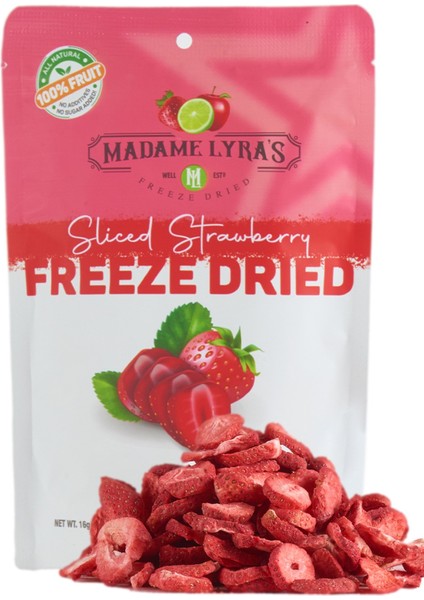 Dondurularak Kurutulmuş Çilek Dilimleri 16GR Şeker Ilavesiz Freeze Dried (Dondurularak Kurutulmuş) Çilek Dilimleri