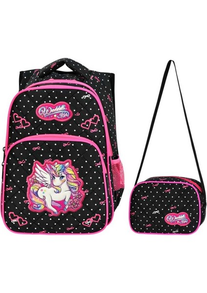 Unicorn Benekli Ilkokul Sırt ve Beslenme Çantası 5051