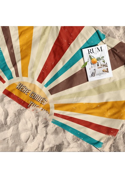 Here Comes The Sun Retro Plaj Havlusu - Microfiber fiyatları