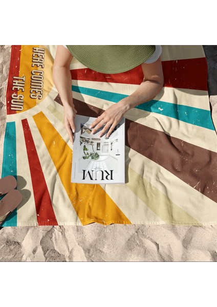 Here Comes The Sun Retro Plaj Havlusu - Microfiber modelleri