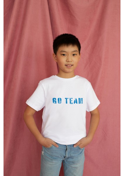 Erkek Çocuk Pamuk Go Team Baskılı Kısa Kol Tshirt modelleri