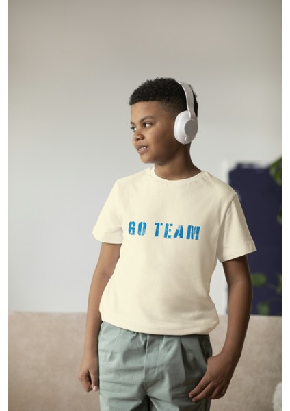 Erkek Çocuk Pamuk Go Team Baskılı Kısa Kol Tshirt
