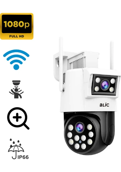 Ata Soft 2+2 Mp Ip Kamera Wifi Özellikli Hareket Takipli Gece Sensörlü Çift Lensli Güvenlik Kamerası Blm-39