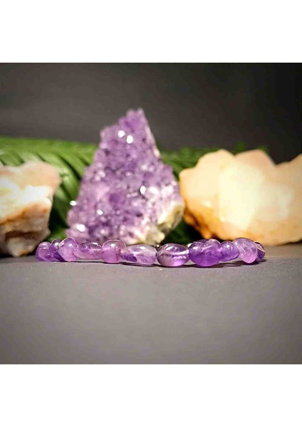 Ametist Amorf Kesim Makrome Örgü Doğal Taş Bileklik fiyatları