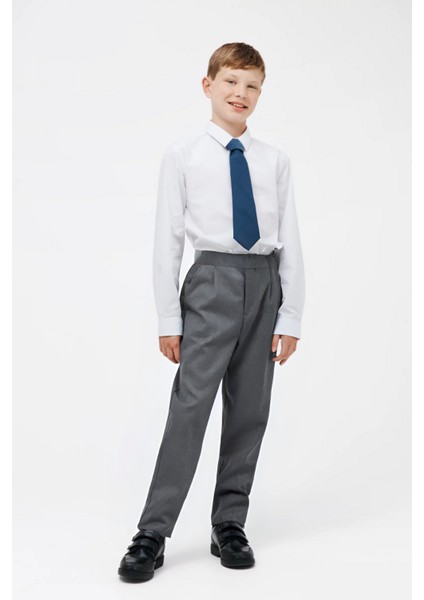 Çocuk Likralı Esnek Rahat Kesim Kumaş Okul Pantolonu