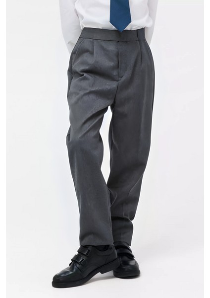 Çocuk Likralı Esnek Rahat Kesim Kumaş Okul Pantolonu modelleri