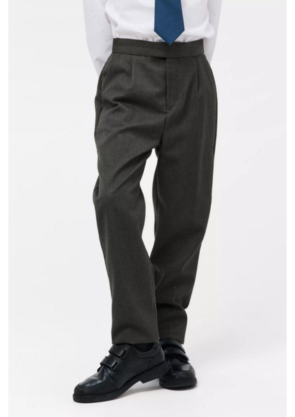 Çocuk Likralı Esnek Rahat Kesim Kumaş Okul Pantolonu modelleri