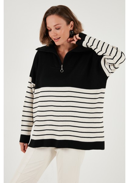 Akrilik Yarım Fermuarlı Yaka Triko Kazak Bayan Kazak 4615221 modelleri